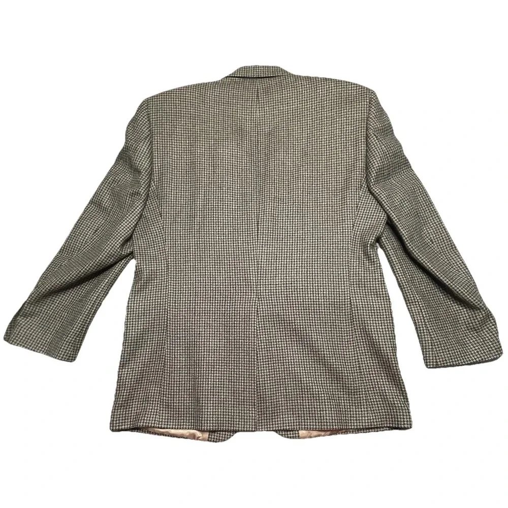 Chaps Men's Blazer Jacket SportsCoat Houndstooth 100% Lambswool Size 42R‎